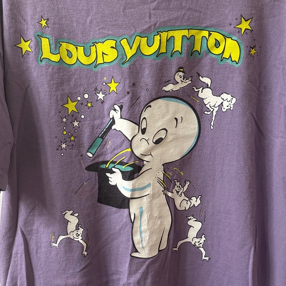Mega Yacht Louis Vuitton Casper the Friendly Ghost Graphic Purple T-Shirt Size L - Picture 2 of 6